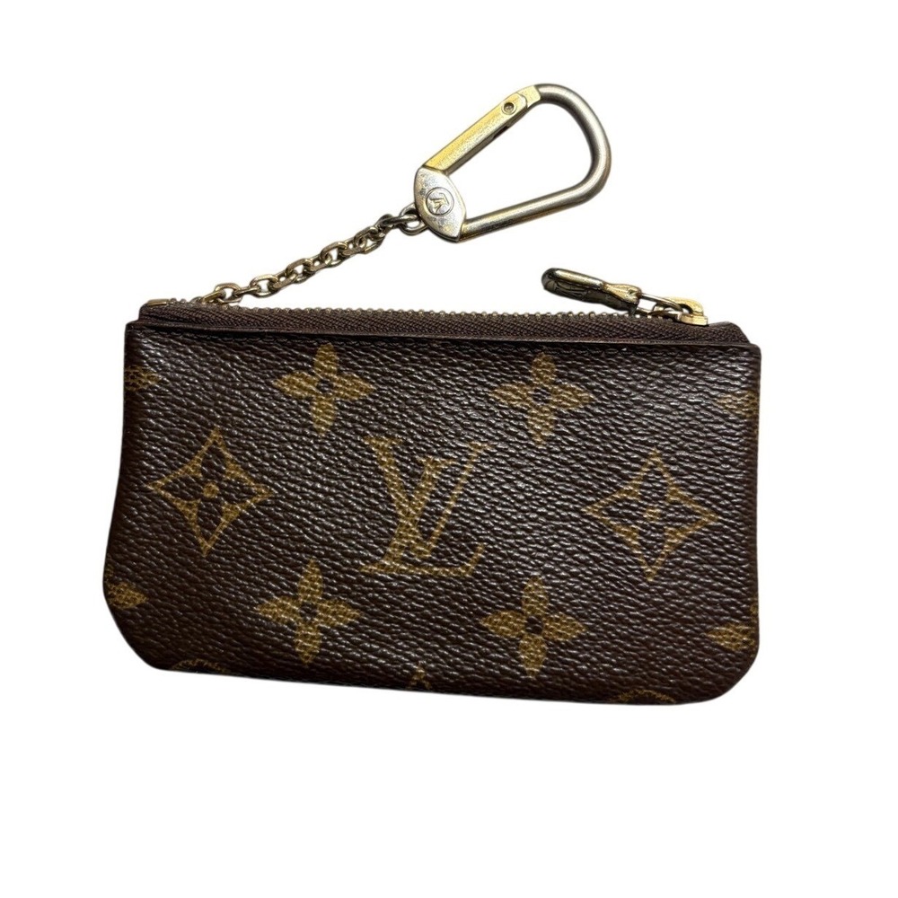 Louis Vuitton Monogram Canvas Key Cles Coin Pouch Keychain Small Card Holder - Picture 2 of 13